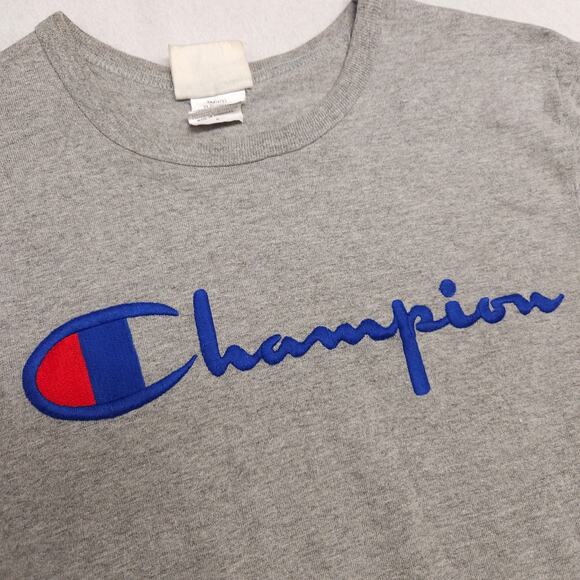 Champion Casual Graphic Short Sleeve Crew Neck T Shirt Mens Size Small S Gray - Picture 4 of 9